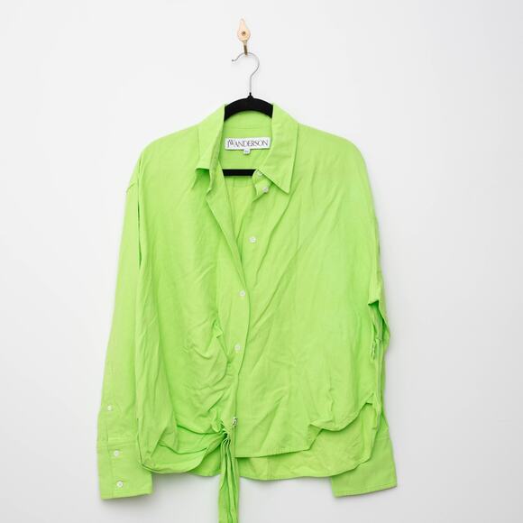 JW Anderson Draped Twisted Shirt in Green - Picture 5 of 13